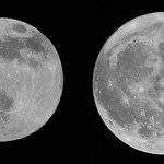 Super Moon(the largest in 2017)@tonight vs Strawberry Moon(the smallest in 2017)＠June 9th AF-S NIKKOR 400mm f/2.8E + TC-20E3 + FT-1 + Nikon1 V3 800mm f/5.6 1/500sec ISO160