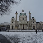 Wien, 4. Bezirk (the art of historic public places in the suburbs not far away from downtown Vienna), Karlsplatz (the church Karlskirche), "Vota mea Reddam in conspectu timentium Deum" - "I will fulfill my vow before those who fear God"