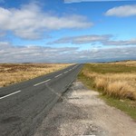 Desolate road across Shap Fell.