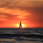 Sailing at sunset - Tel-Aviv beach