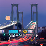 Delaware Memorial Bridge Moonset November 2018-24