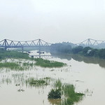 Railway bridge over the Red river, Hanoi, Vietnam