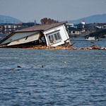 Destroyed House in the Flood of Sunken Street Light Floating Houses Ishinomaki Higashi Matsushima Yamoto Japan Earthquake Tsunami Miyagi 2011