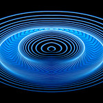 Blue Lines and Signature on Black