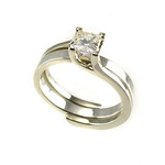 Custom Reverse Cradle Moissanite Ring