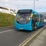 Arriva NE, NK64 EFJ, Wright Streetlite LF, Micro Hybrid, Seafront, Saltburn - 22/7/15