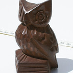Owl wooden brown, handmade