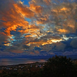 SWITZERLAND - Lausanne and Leman lake at sunset