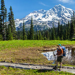 Young Hiker & Mount Rainier