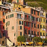 Vernazza Buildings on the Left Side of the Inlet