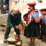Weaving demonstration in Chinchero, Peru
