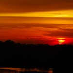 sunset view over lower Pierce Reservoir