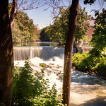 Beacon, NY / United States - May 27, 2019: Landscape image of the Fishkill Overlook Falls