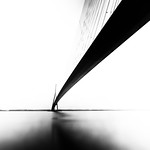 fine art black & white distillate of essentials. Pont de Normandie, near Honfleur, Calvados, Normandie (Normandy), France.