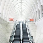 Escalators in the Li&egrave;ge-Guillemins railway station