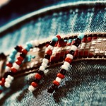beads on a jeans skirt