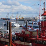 Vue sur le port, Neustadt, Hamburg-Mitte, Hambourg, Allemagne.