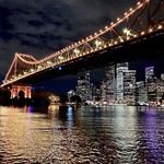 Brisbane River at night.