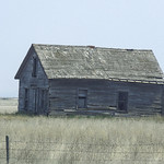 Old house/barn in smoke haze