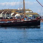 The "Jolie Brise" (Le Havre) Gaff Rig Pilot Cutter built by the Albert Paumelle Yard in Le Havre in 1913, in Teignmouth July 2021