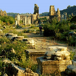 T&uuml;rkei 1989 , Perge - antike Sp&auml;thellenistisch-r&ouml;mische Ruinenstadt, Spaziergang am fr&uuml;hen Abend, 79970/20970