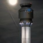 Harvest Moon over the Cleveland Hopkins Tower