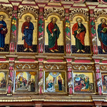 January 20, 2025. The 1062nd day of war in Ukraine. Fragment of the left side of the iconostasis - the Apostolic (top) and Festive rows. (19th century, drawing in the style of primitivism). A church of Veil of the Holy Mother of God from Kanora. Pyrohiv.
