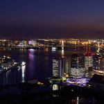 Odaiba skyline from Caretta Shiodome at reaching the end of blue hour