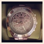 So I'm in LA & I'm talking to my dad on the phone & he says I have a package. So he opens it & it's a Fossil watch from my sister's boyfriend, Garreth. I'm not a watch person to the slightest, but I can definitely see myself wearing this @themarygracet