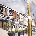 A race against time as the light was fading fast #adrawingaday #adrawingaday2015 #Monton #Manchester #moleskine #watercolour #LizAckerley #LizsScribbles