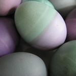 Green and purple Easter eggs