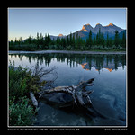 Sunrise on The Three Sisters with Mt. Lougheed near Canmore, Alberta