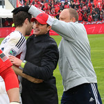 Coaching staff congratulates Mullins