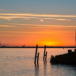 Sunrise at entrance "Sluishaven"