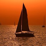 sailing at sunset - Tel-Aviv beach