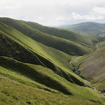 Looking into Carlin Gill, Howgill Fells, Yorkshire Dales National Park, Cumbria, UK