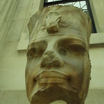 Queen Elizabeth II Great Court - British Museum - to the Ancient Egyptian galleries - Two heads of Pharaoh Amenhotep III