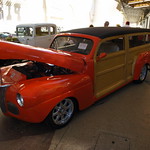 Red custom pick up truck
