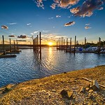 Sunset Between the Pilings