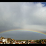 Un arcoiris sobre C&aacute;ceres tras la lluvia