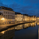 Ghent, the Korenlei at the blue hour