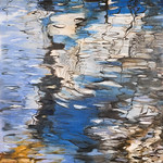 River reflections - Oil on canvas + ink