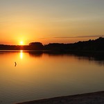 Sunset reflects across the lake