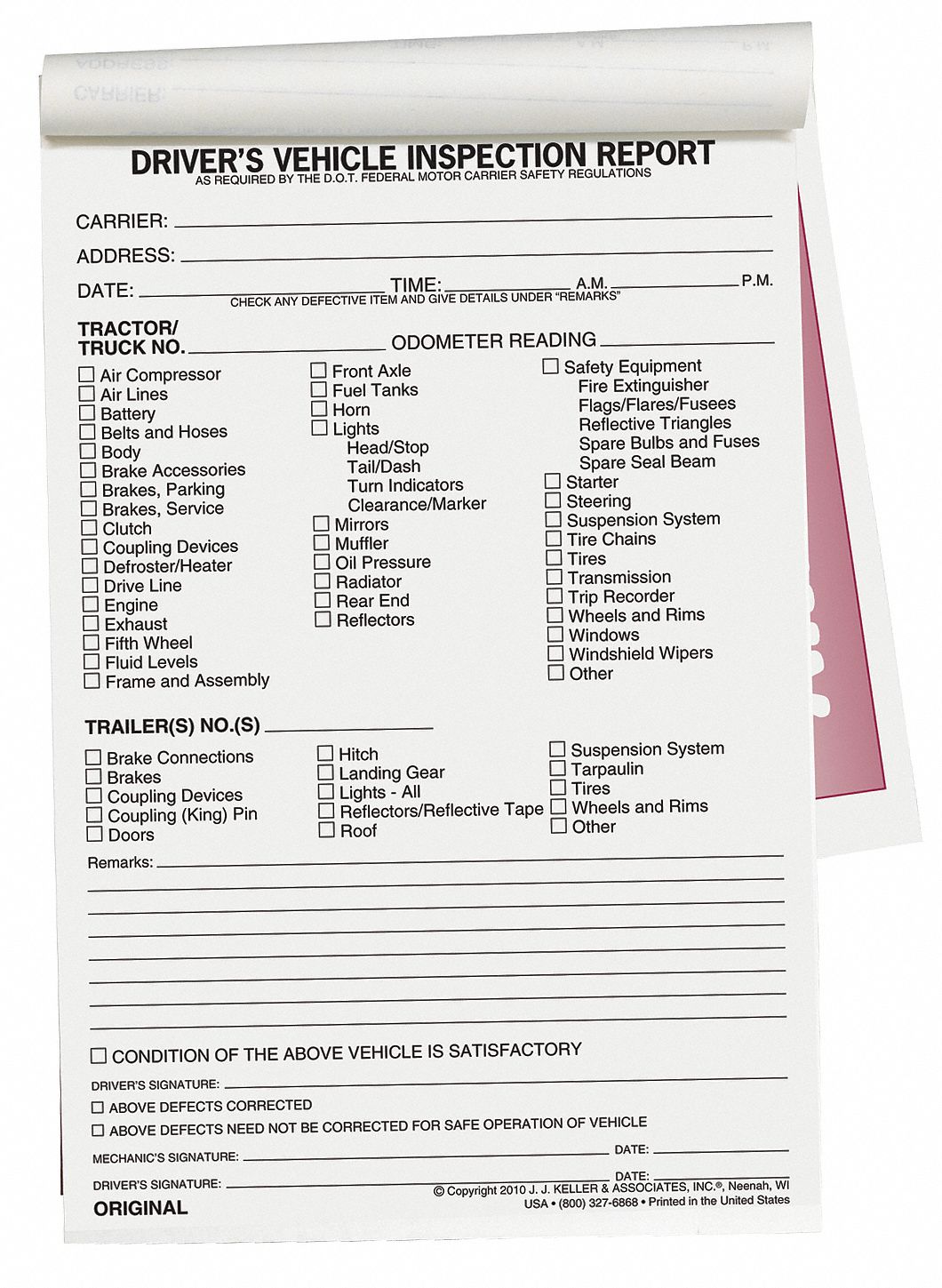 Trailer Inspection Form