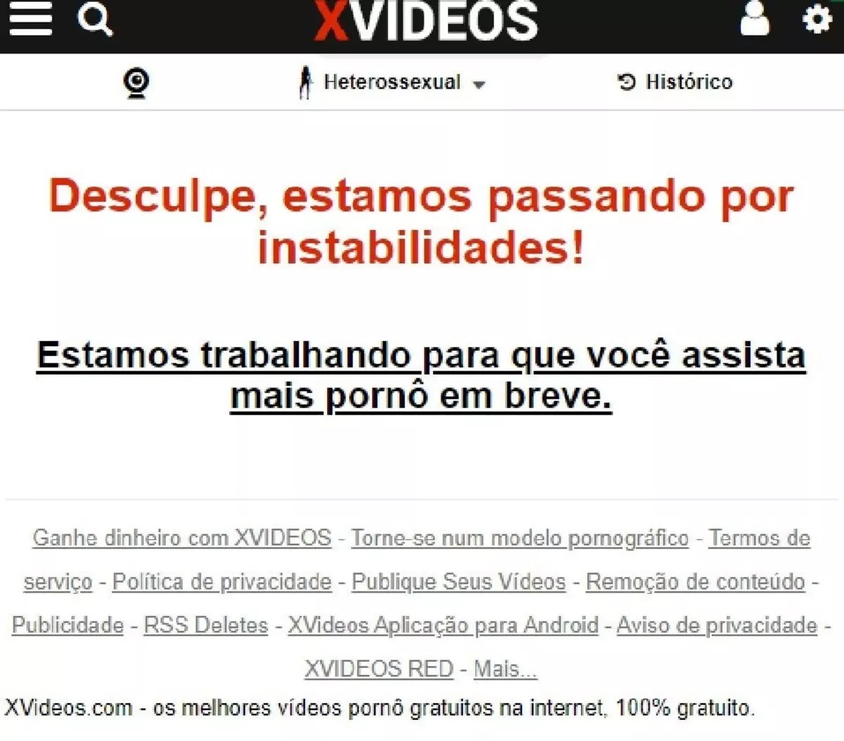 Xvideos esta fora do ar