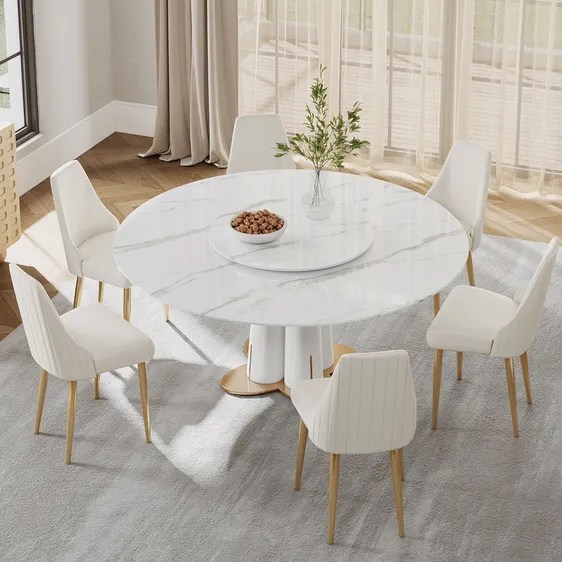 Luxury French Round Dining Table For 4 To 6