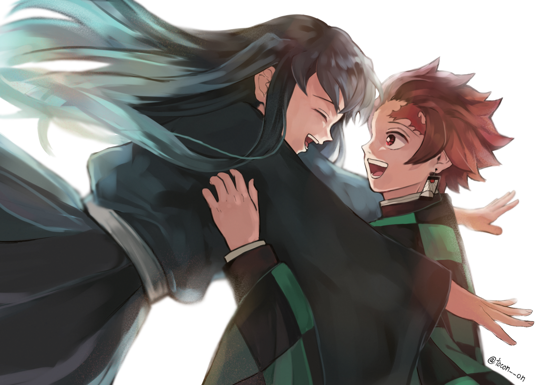 Просто муичиро и танджиро клинок, рассекающий демонов amino