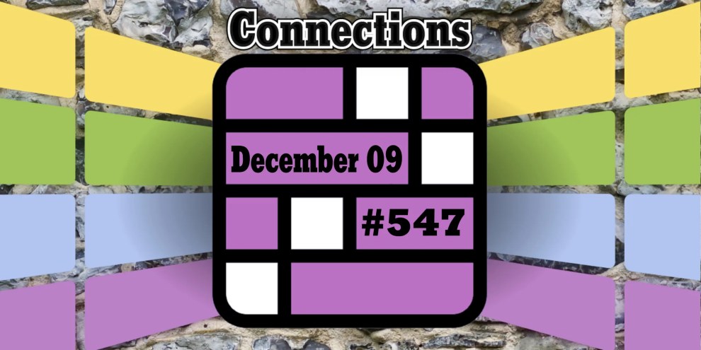 Today’s Connections Hints & Answers For December 09, 2024 (Puzzle #547)