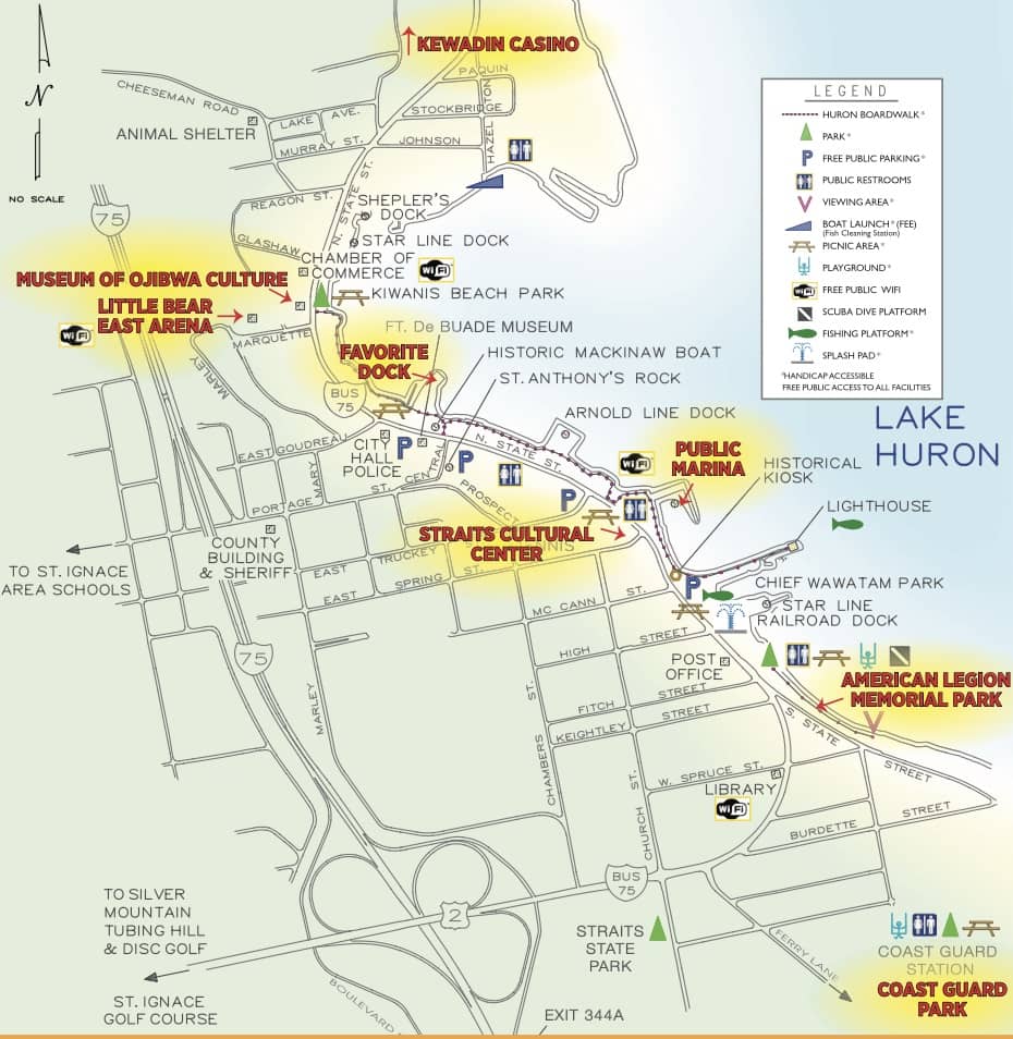 Map of st ignace mi