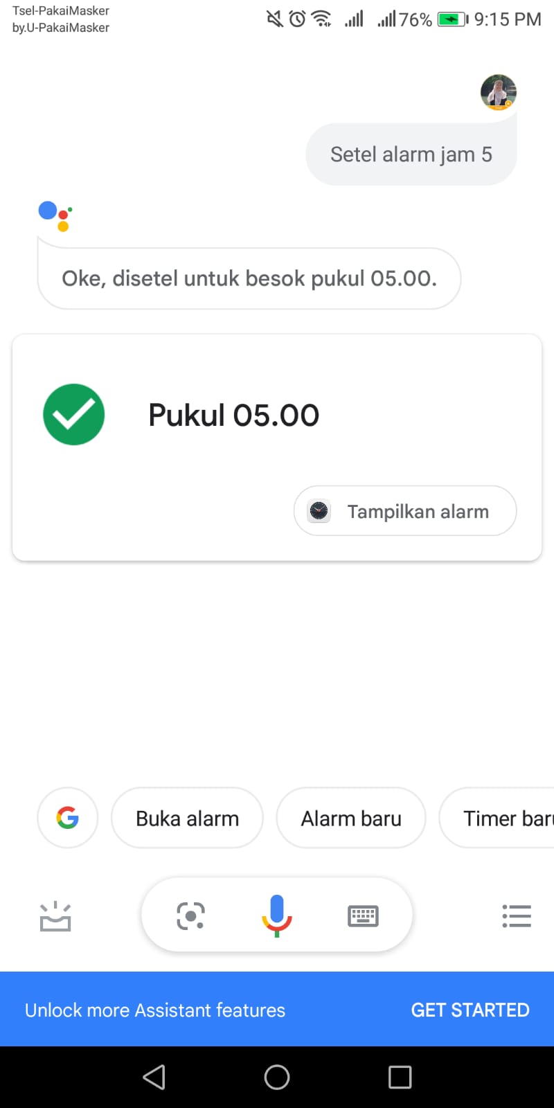 Asisten tidak mengerti:“setel alarm jam 6.30” dalam bahasa Indonesia. -  Komunitas Asisten Google